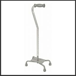 New PCP Sturdy Large Base Adjustable Quad Cane